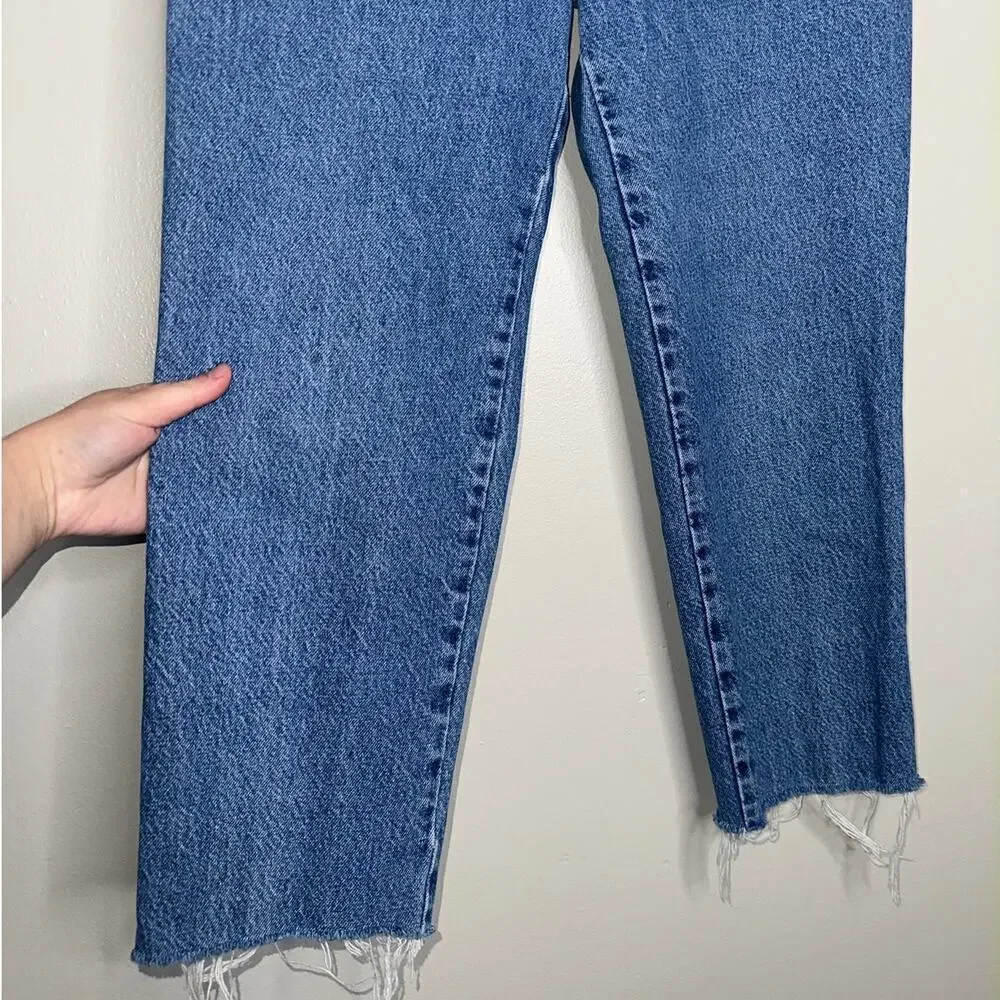 Bongo Vintage High Rise Jeans Blue Size 15 Frayed Hem 100% Cotton
